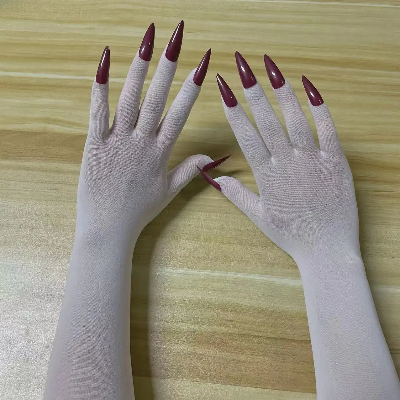 1 쌍 만찬 얇은 통기성 남성 여성 선 스크린 스타킹 긴 장갑 네일 아트 페티쉬 크로스 드레싱 의상 남성용