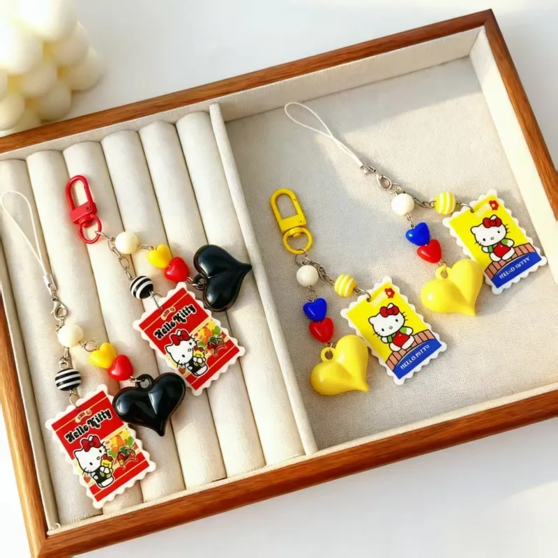 

Kawaii Sanrio Keychain Hello Kitty Cute Anime Action Figure Acrylic Toy Key Schoolbag Pendant Decoration Children Birthday Gifts