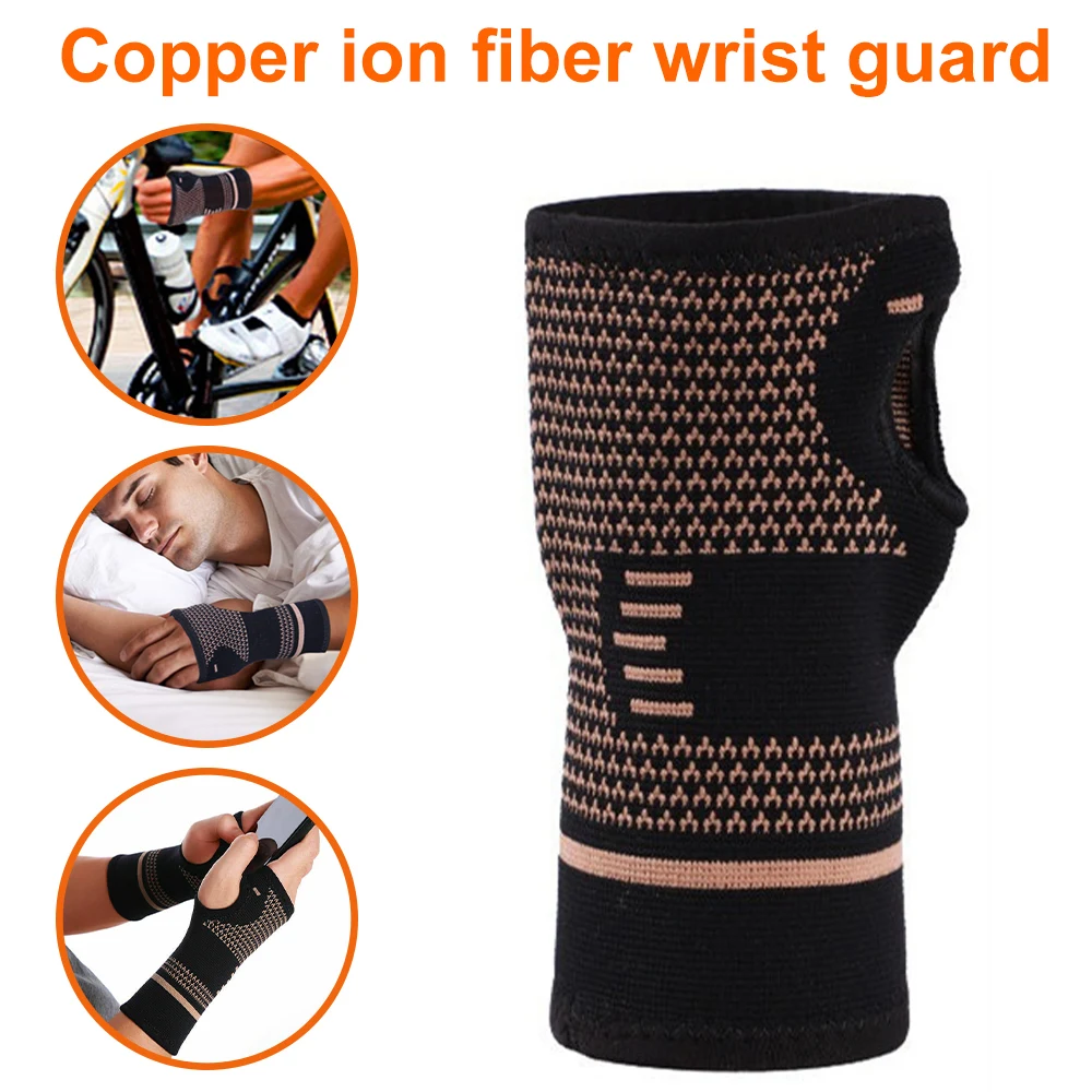 

1Pcs Copper Professional Wristband Sports Compression Wrist Guard Arthritis Brace Sleeve Support Elastic Palm Hand Glove