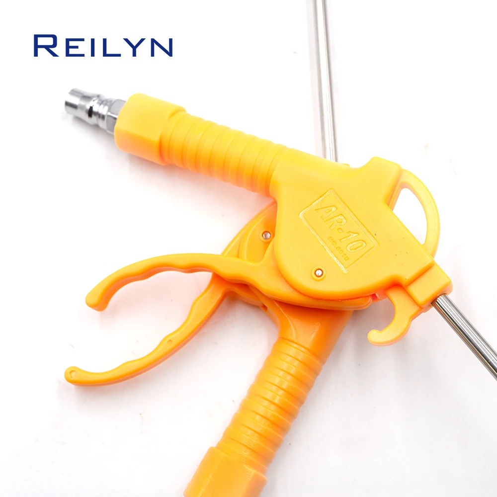 1Pc Pneumat  Air Gun Air Blow Accessory Air Duster Gun Metal Bent Tube Nozzle Hand Held Pneumatic Tools for Dust Cleaning Yellow