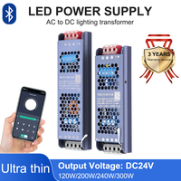 Dimmable LED Power Supply Bluetooth 24V LED Transformer 200W 300W for CCT LED Light APP Control 220V to 24V Dimmable Power