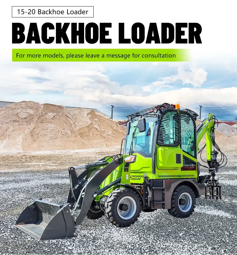 Kompakter Radlader-Baggerlader 4x4 Diesel-Frontlader mit Baggeranbaugerät für Landwirtschaft und Bauwesen – Detail 2