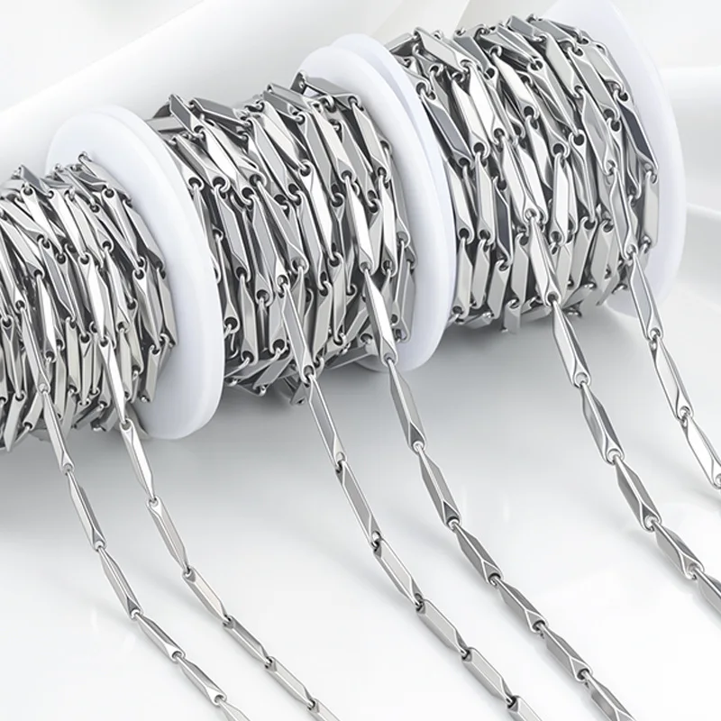 

Stainless Steel Glossy Diamond Shaped Side Chain for Jewelry Crafts Materials DIY Mobius Necklace Bracelet Accessories Supplies