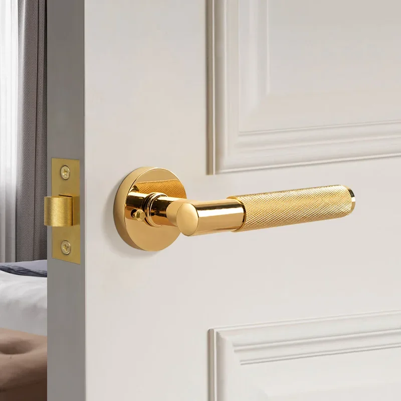 

Brass bathroom locks light luxury indoor household bathroom door handle wooden door bathroom locks invisible door locks