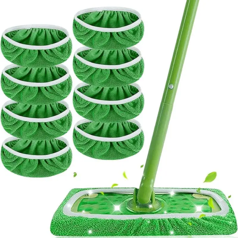 4Pcs Reusable Mop Pads With High Water Absorption And Ultra-fine Fiber Cleaning Pads That Can Firmly Adhere To Most Standard Mop