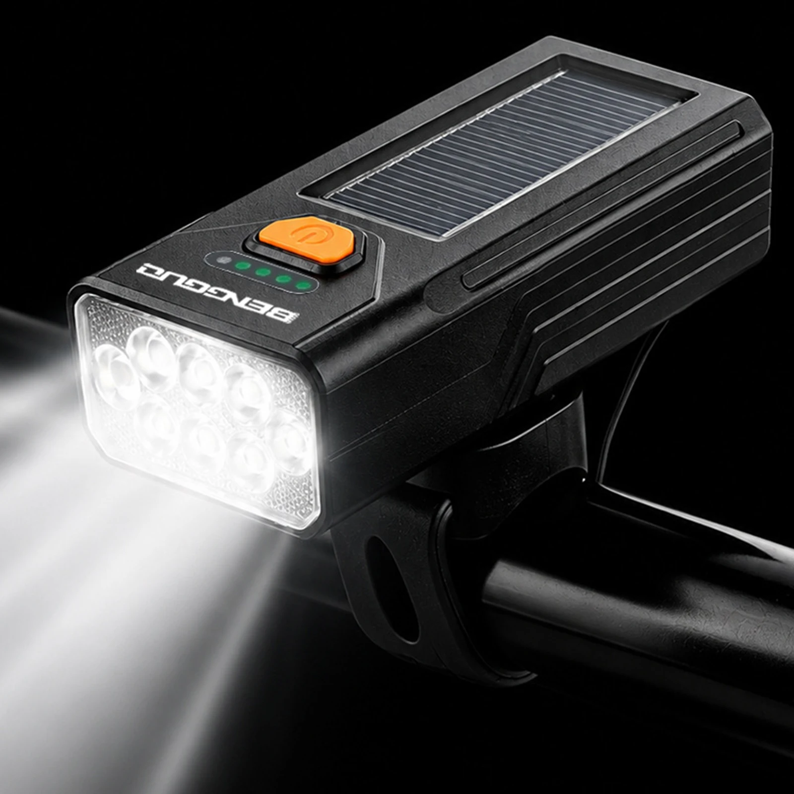 Solar Powered 400 Lumen Bicycle Front Light Type-C Rechargeable Bike Flashlight Cycling Warning Light MTB Road Bikes Accessories