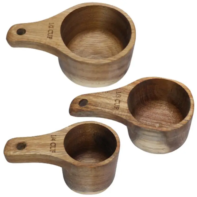 3Pcs Coffee Measuring Wooden For Milk Ground Bean Coffee Beans Baking Set Condiment Coffee Measuring