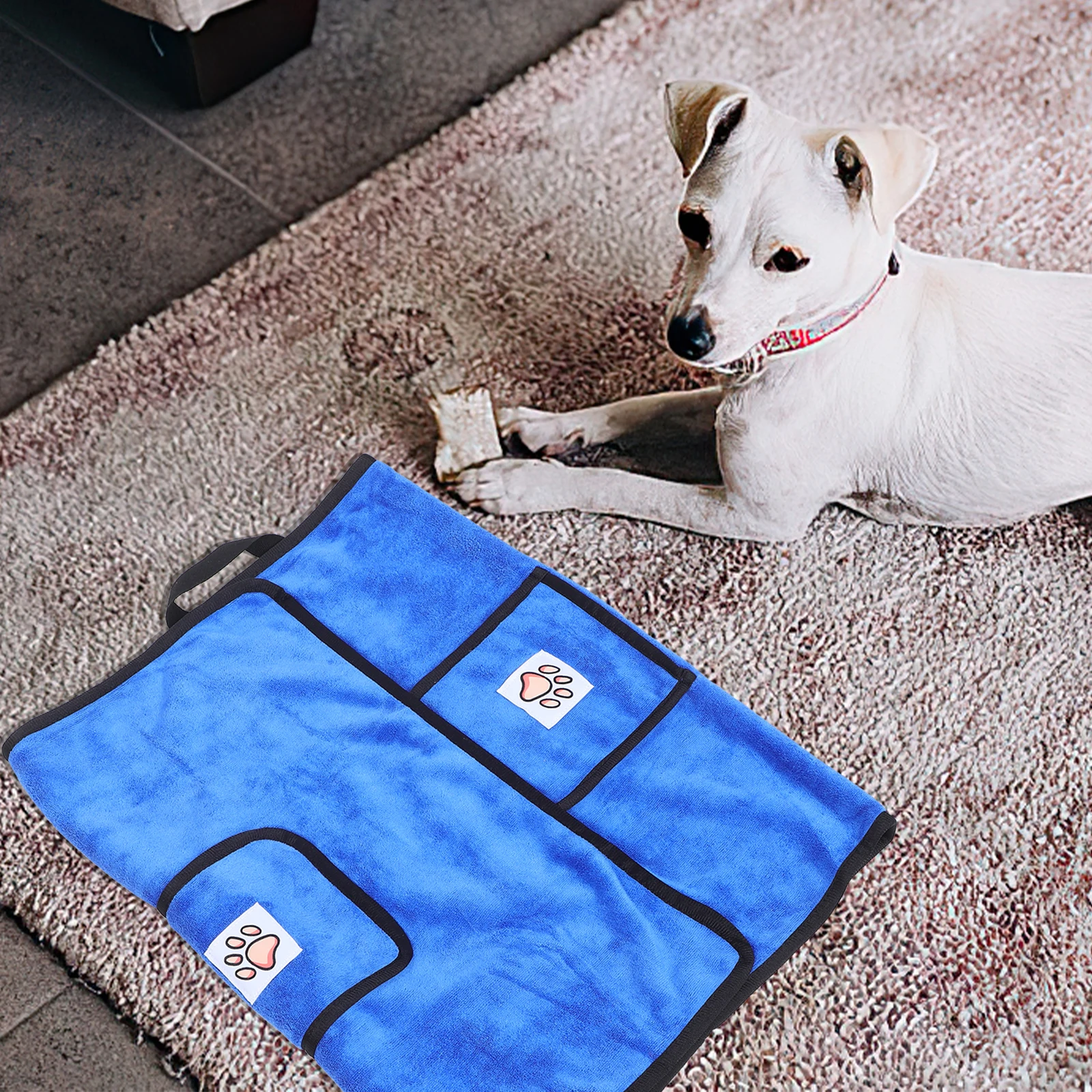 

Pet Shower Bath Towel Dog Cat Drying Absorbent Pocket Medium Puppy Soft Fiber Quick Dry Gloves Style Cleaning Supplies