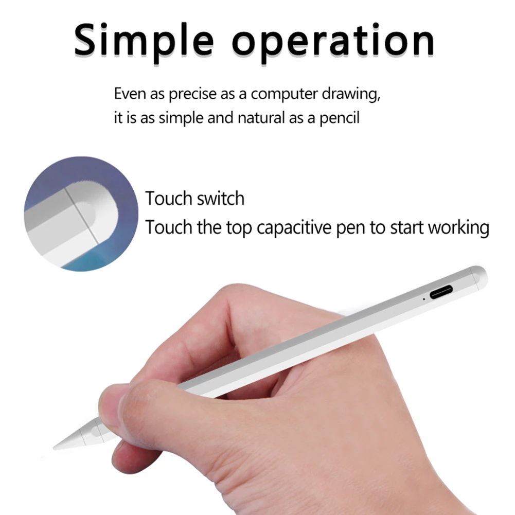 For Apple Pencil Stylus Pen for 2018-2024 iPad Palm Rejection Tablet Touch Pen Capacitive Stylus for iPad Pro 12.9/11/13-inch M4