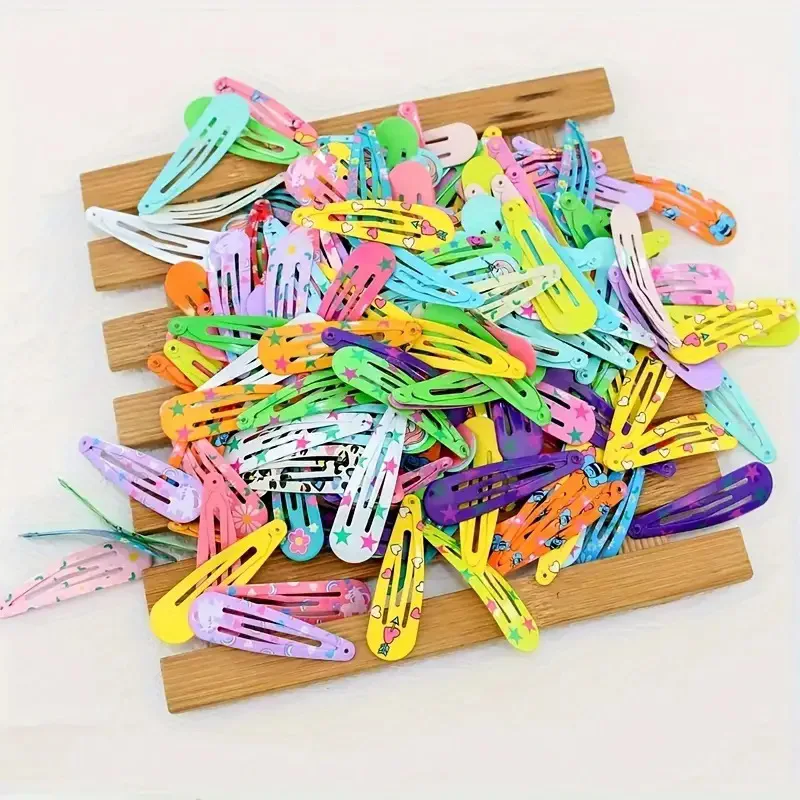 50 Stück Snap-Haarspangen, Bonbonfarben, glänzend, 5,1 cm, rutschfest, Metall-Haarnadeln, Clips, Haarspangen, Zubehör für Babys, Mädchen, Kleinkinder – Detail 12