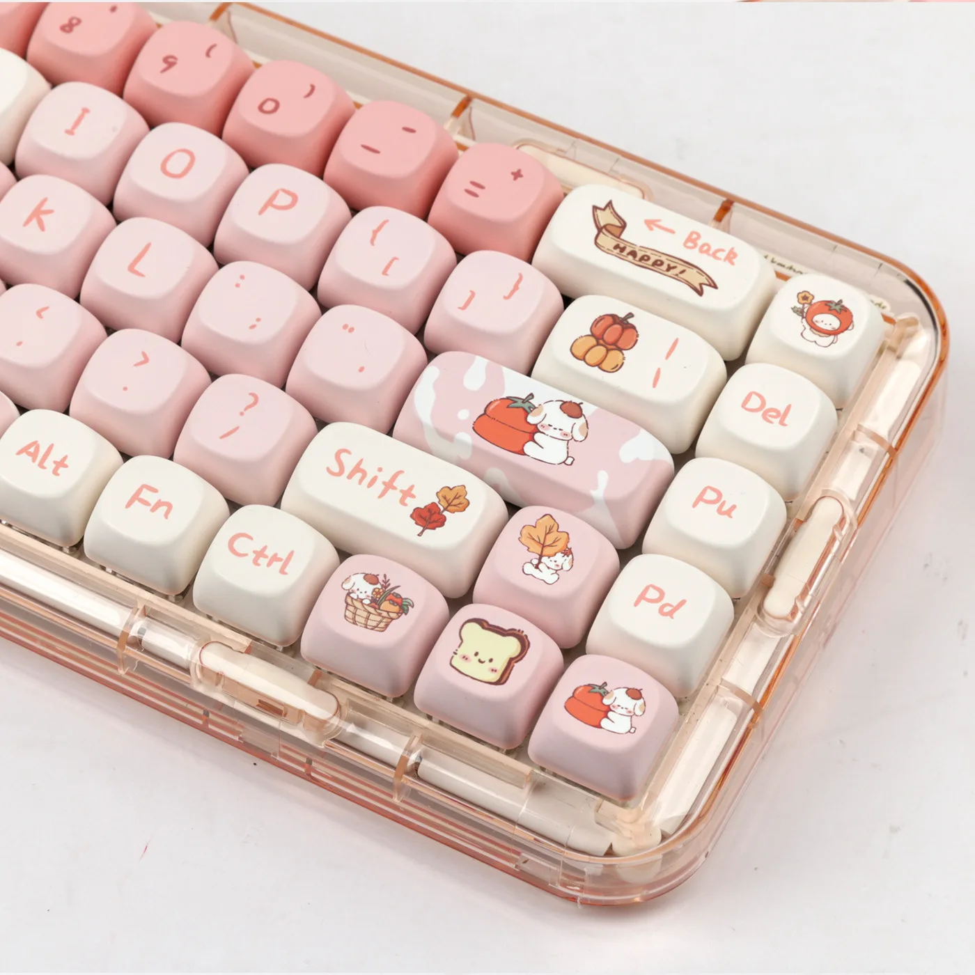 

Autumn repair puppy keycaps pink cute cartoon MOA highly sublimated 75 98 keys full set of mechanical keyboard caps
