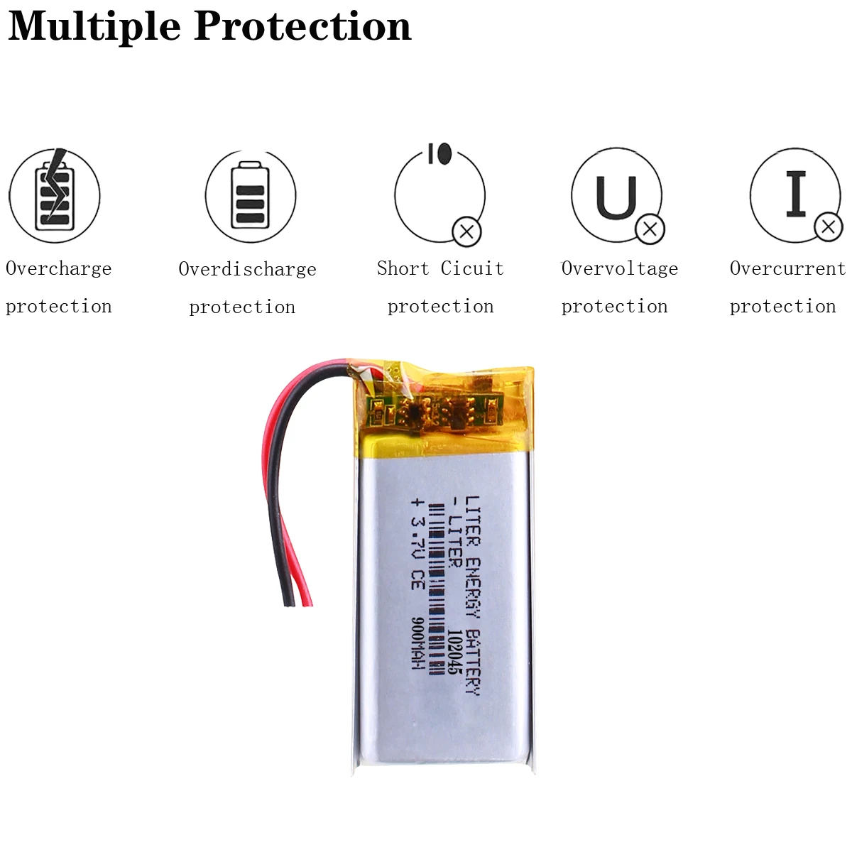 3.7V 900mah 102045 litowo-polimerowa LiPo akumulator do długopis z funkcją nagrywania LED GPS DVD MP5