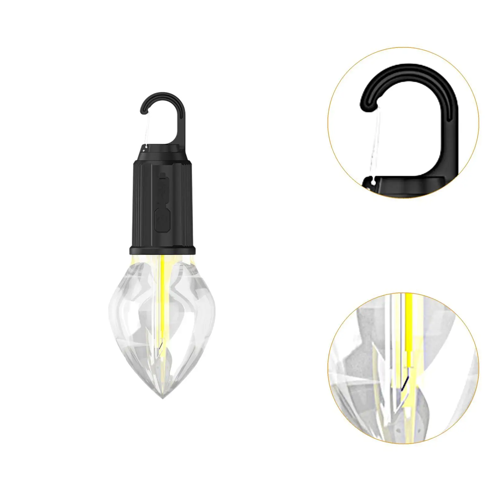 Camping Light Compact Waterproof 3 Lighting Modes Tent Light with Clip Hook for Backpacking Fishing Traveling Garage Hiking