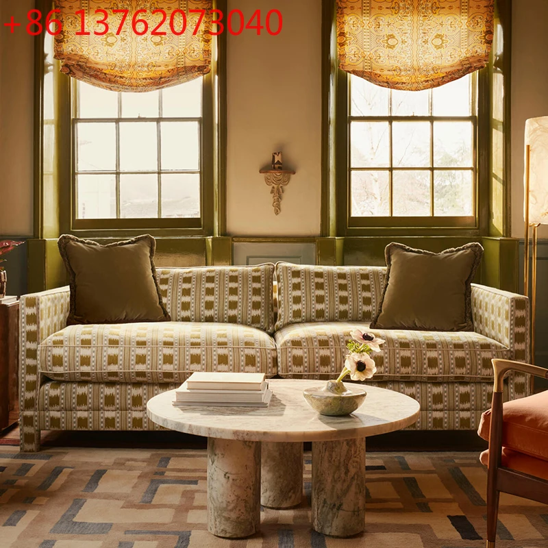 Divano in stile artistico francese villa casa fila dritta ampio divano soggiorno americano per il tempo libero