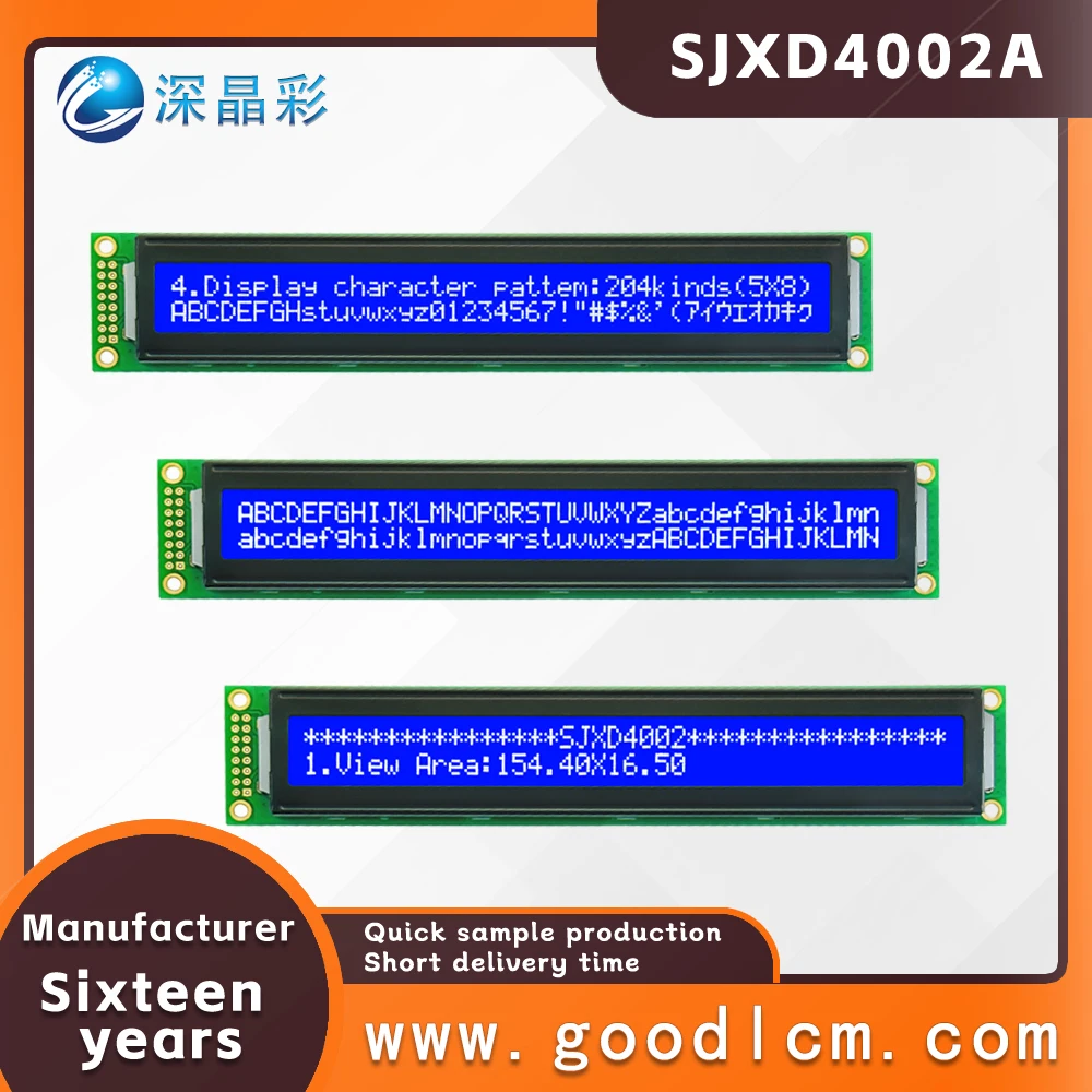 preferential price 40X2 dot matrix lcd screen SJXD4002A STN Blue Negative Character display module High brightness backlight