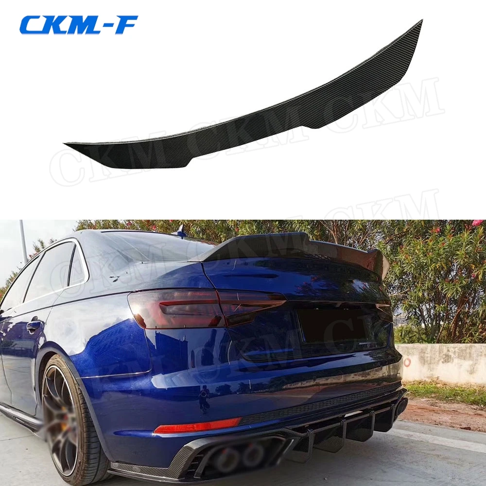 

Carbon Fiber Rear Spoiler For Audi A4 Sline Sport S4 Sedan B10 2019 2020 FRP Boot Trunk Wings Car Styling