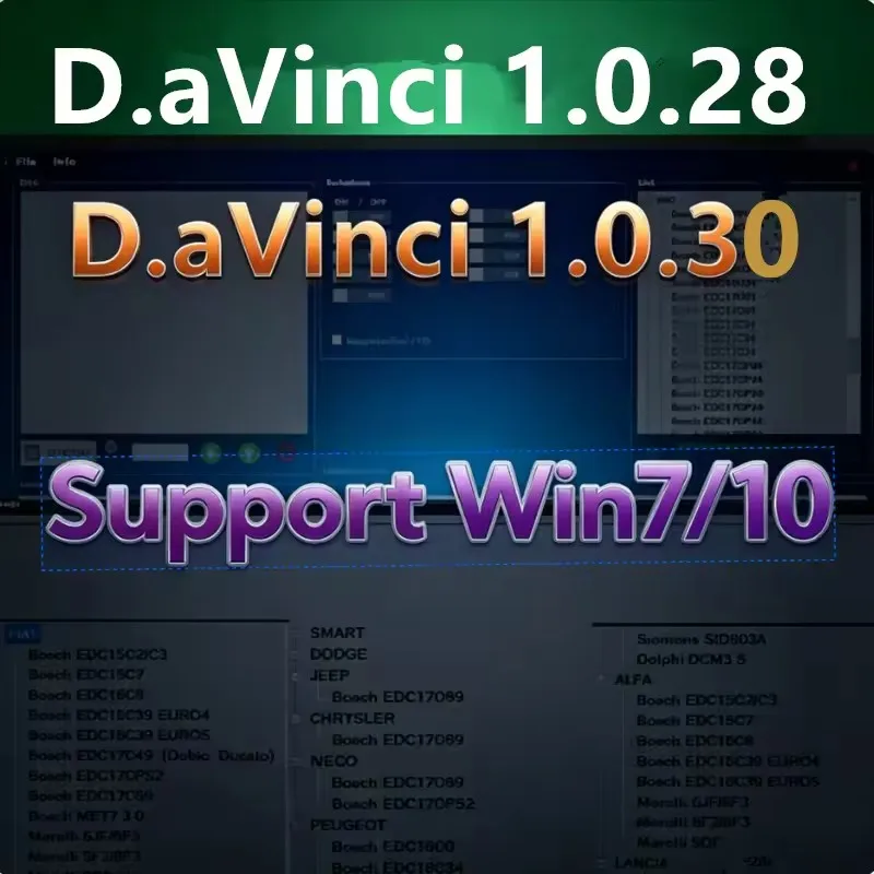 2026 Davinci 1.0.30 Software Support Win 7/10 D.avi-n-ci 1.0.30 Work on K.ESS/K.TAG Repair Software Activate Repair