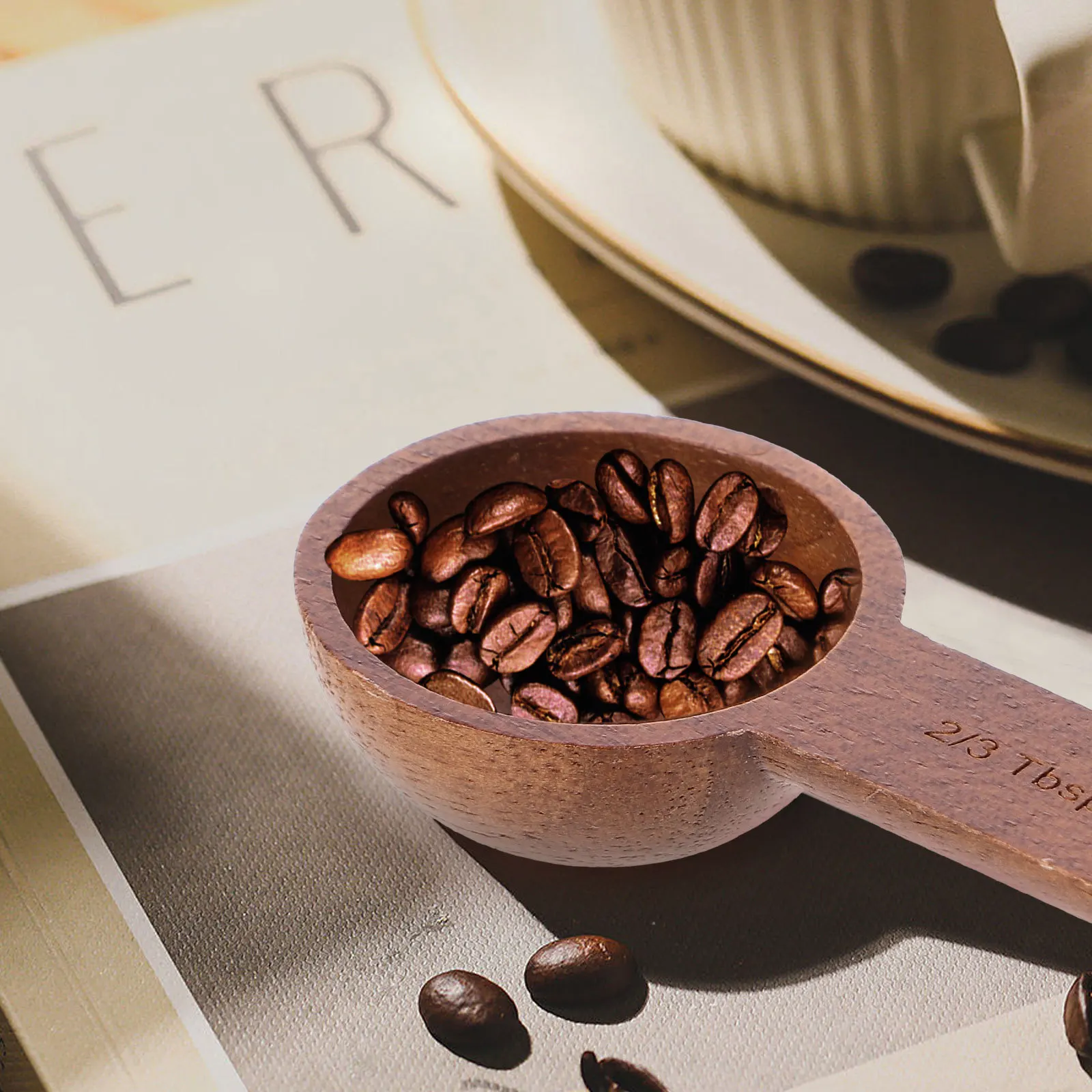 

Black Walnut Measuring Spoon Scoops Kung Fu Tea Solid Wood Coffee Bean Spoons Teaspoon