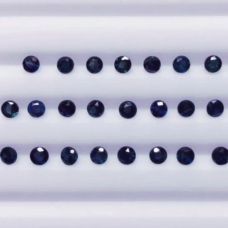 2.5mm Natural Sapphire Loose Gemstones Whole Sale Price Genuine Chinese Sapphire Beads for Jewelry DIY 3