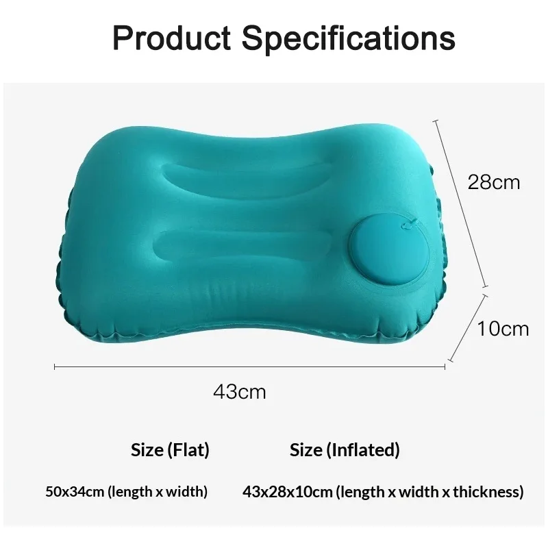 2PCS Flocking Rectangle Inflatable Neck Pillow Lumbar Support Cushion Sleeping Pillow Foldable Travel Pillow for Office Nap