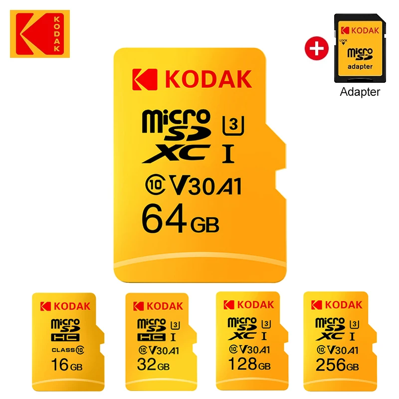 

Kodak 100% Original Micro SD Card 32GB Class 10 Memory Card 64GB Flash Card 128GB V30 U3 Flash Memory Card for Driving Recorder