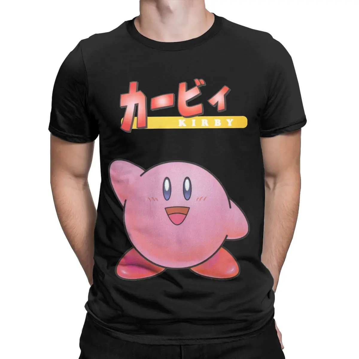 Super Smash Bros 64 Japan Kirbys T Shirt Men's Short Sleeve Tops Shirts Nostalgia Childhood ACT Game Cotton Summer Clothes