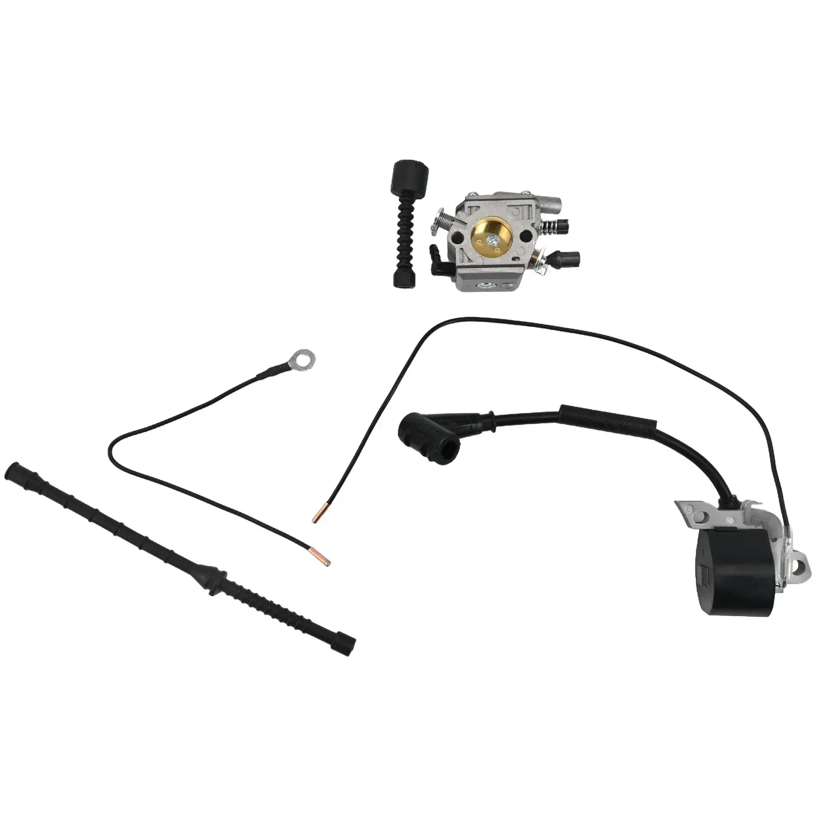 

Complete Carburetor Assembly with Ignition Coil and Fuel Lines for Chainsaw Models 038 MS380 MS381 and 038 AV Super