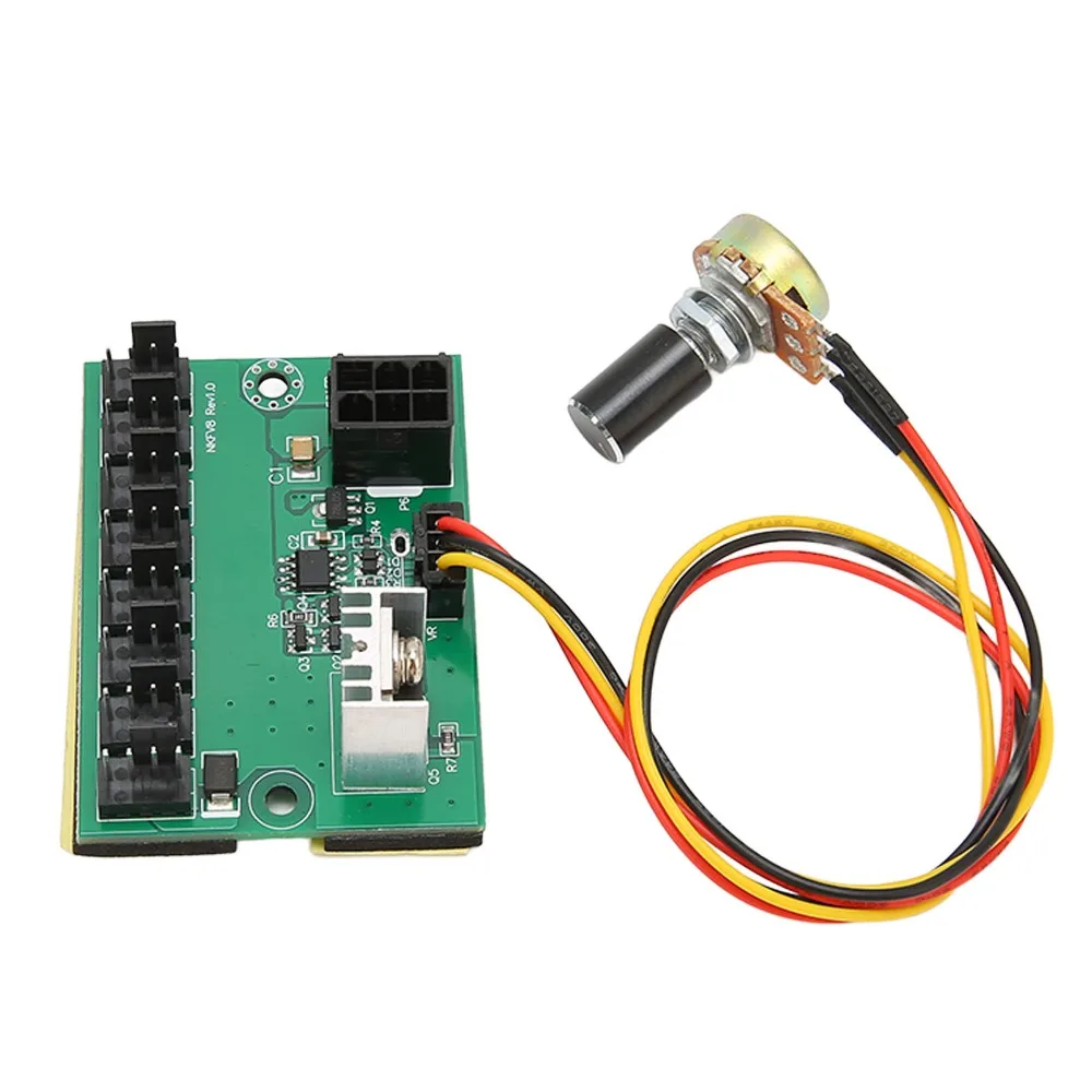 Durable 2 Pin 3 Pin 4 Pin PC Fan Hub 6 Pin Power Port Plug and Play Fan Adapter 8 Way Splitter Cooling Fan Hub PC Case Cooling