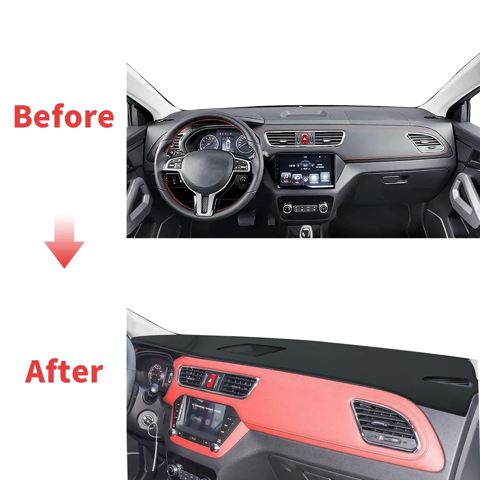 for JAC Refine S2 JS2 Sei 2 iEV6S iEV7S T40 2015-2022 fit Dashboard Cover Sun Shade Dash Mat Anti‑Reflection Carpet Dashmat