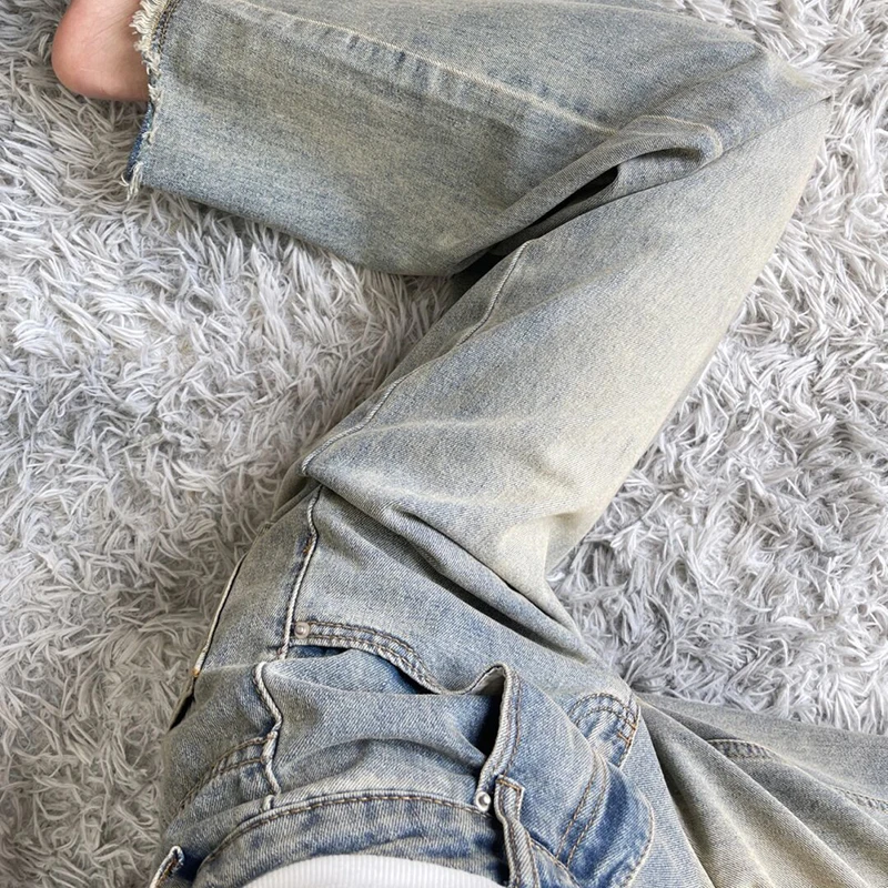 Pantalones vaqueros de pierna ancha de otoño, nuevos pantalones largos para mujer, pantalones de pierna recta Retro, pantalones vaqueros informales versátiles de cintura alta