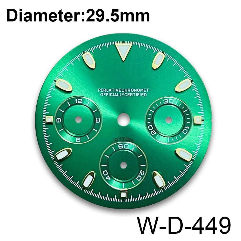 29,5 мм DTN панда S циферблат подходит для VK63 механизм зеленый свет аксессуары для модификации часов зеленый светящийся дайвер 150 Windows