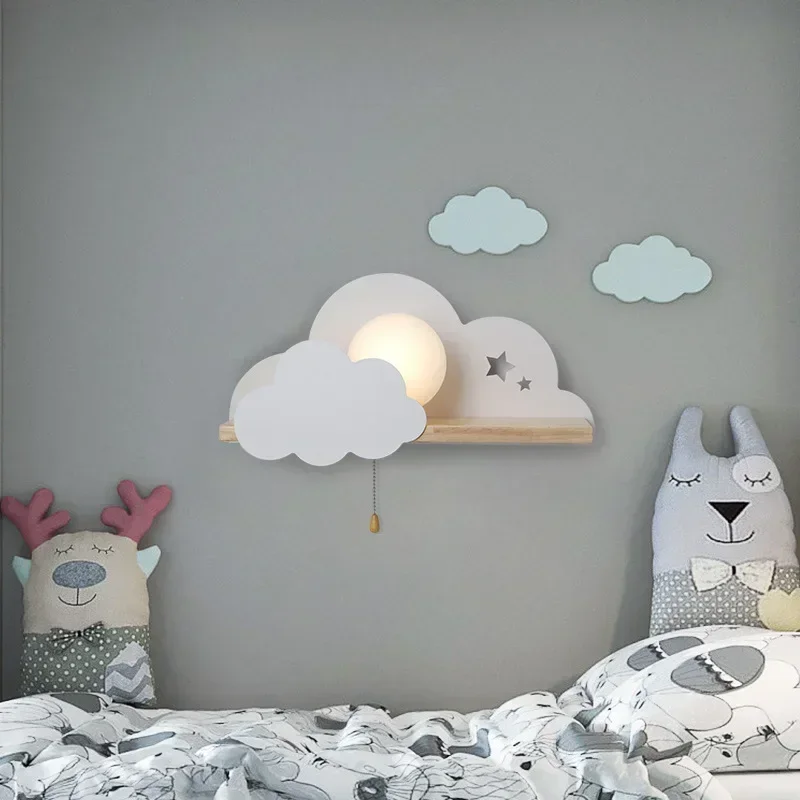 Nordic Macaron LED Glass Wall Lamps Beside Bedroom Light Fixtures Modern Children Room Cloud Wall Lamp Stairs Wall Light Sconces