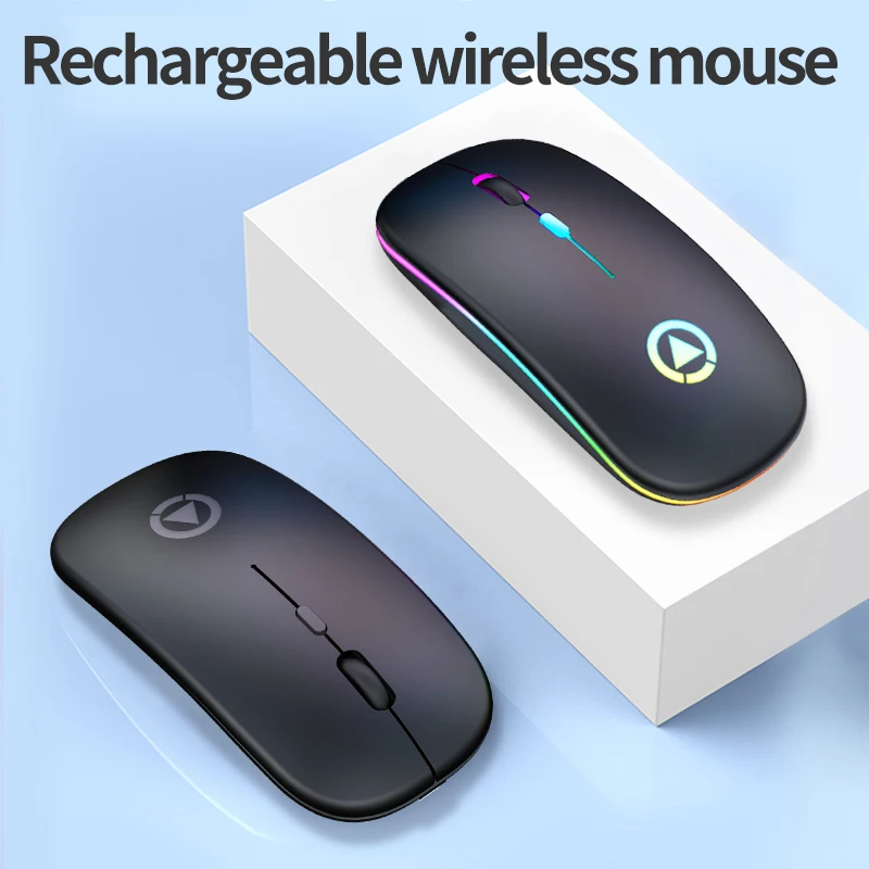Mouse wireless ricaricabile silenzioso retroilluminato a LED Mouse PC Laptop Computer Mous Ricevitore 2.4Ghz Mouse ottici