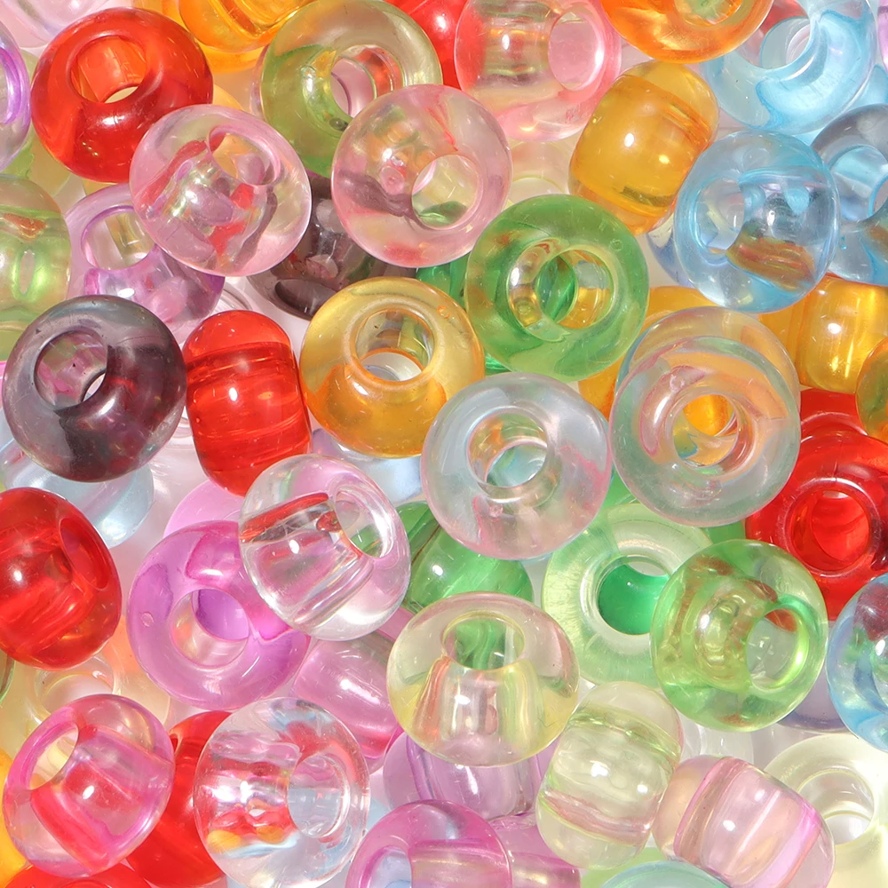 50 Stück/Set Transparente Bunte Rad-Acrylperlen mit Großem Loch Lose Abstandsperlen für DIY-Handarbeiten Schlüsselanhänger Armband Schmuckherstellung – Detail 7