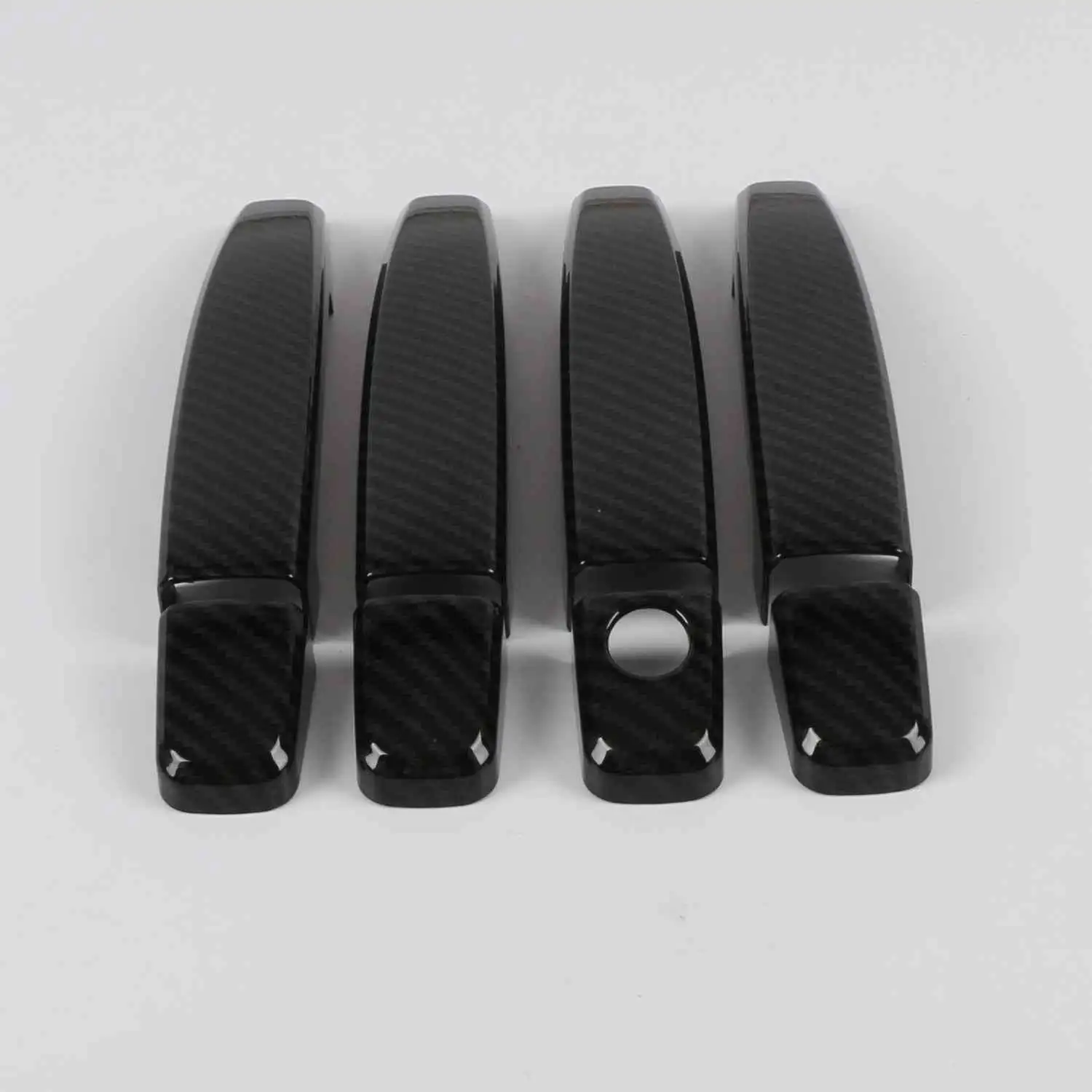 Cubierta de manija de puerta de coche, embellecedores de color negro carbono ABS para Vauxhall Opel Corsa D Corsa E 2006, 2007, 2008, 2009-2013, 2014