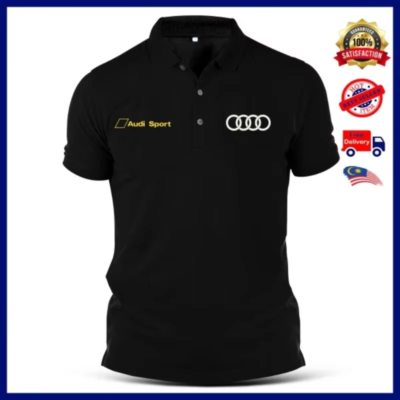Motorsport Audi Sport RS S Line Racing Polo Camiseta de algodão masculina Baju Paquistão Camiseta casual
