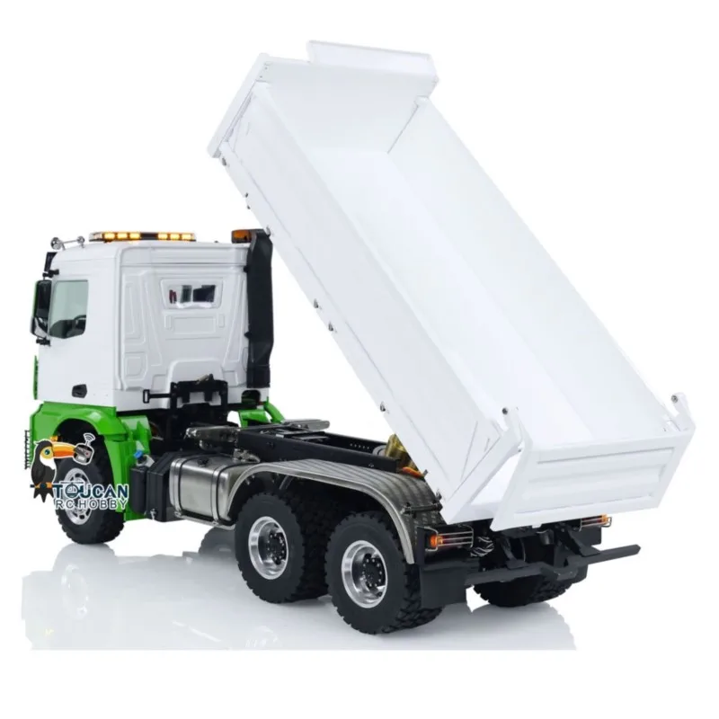 LESU Toys RTR 1/14 RC شاحنة قلابة معدنية هيدروليكية نموذج 6x6 3-way راديو التحكم لعبة سيارة قلابة مع ملصق صوت خفيف THZH1788 #4