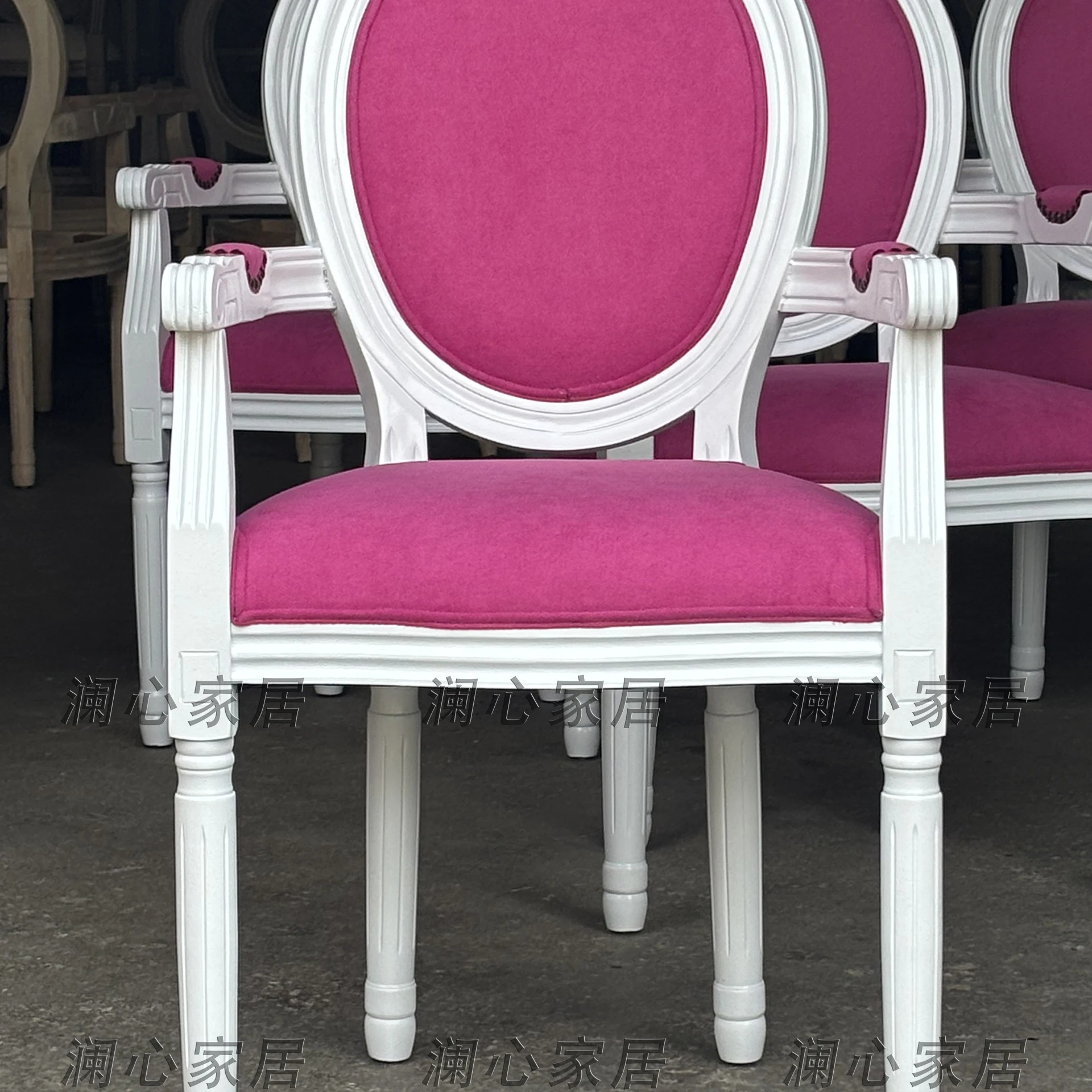 

Retro Dining Solid Wood European Solid Wood Dining Chair American Leisure Nordic Dining Nail Salon Chair Weddi