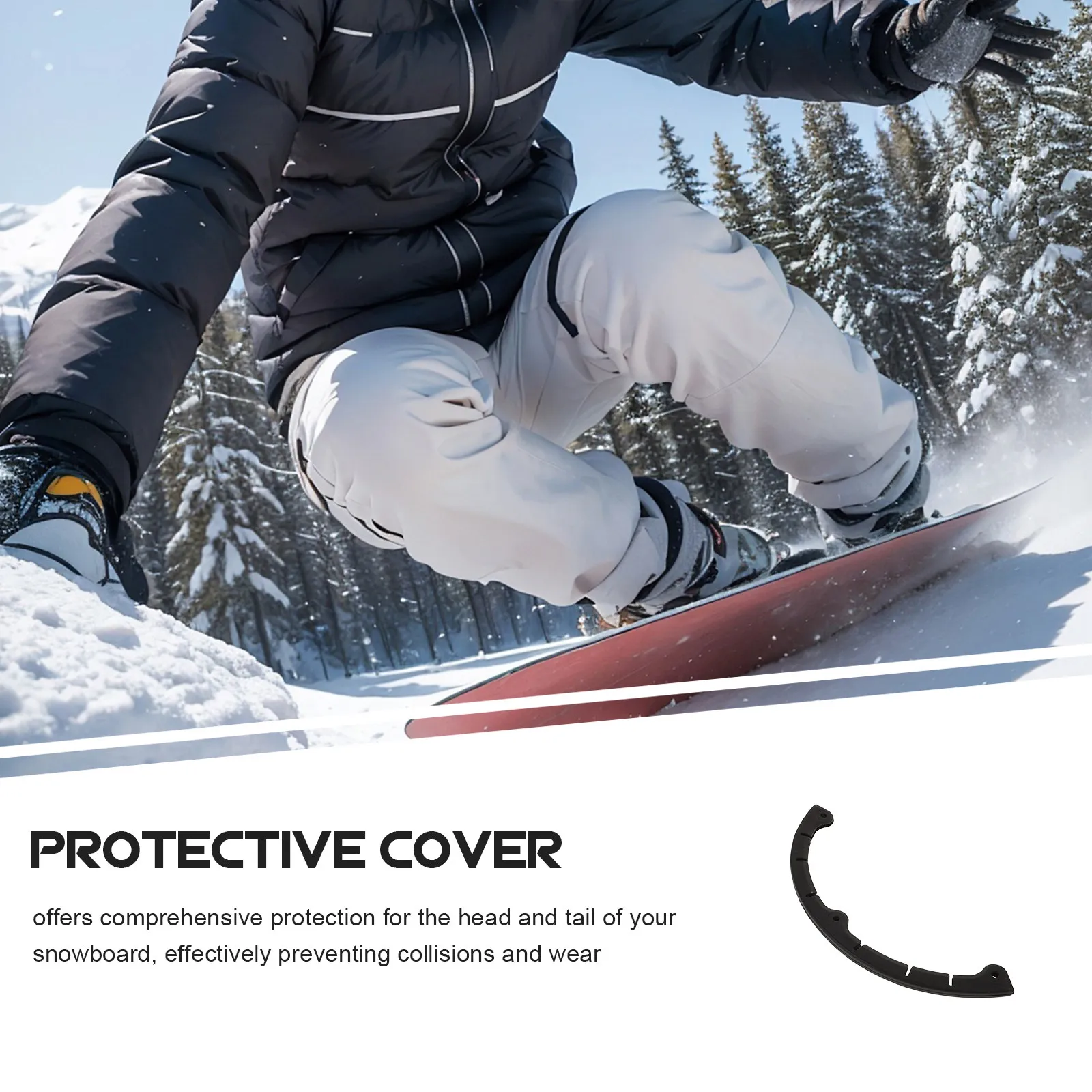 

2Pcs Universal Snowboard Tip Protector Rubber Edge Guard Wraparound Nose Tail Shield Skateboard Tail Protector