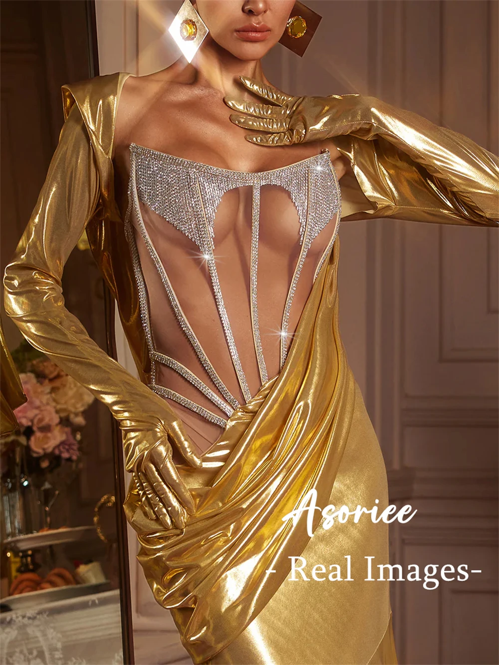 DTLumika- Long Sleeve Hooded Ruched Maxi Dress Many Colors Long Evening Dress for Women Sexy Sequined Party Gown Real Images