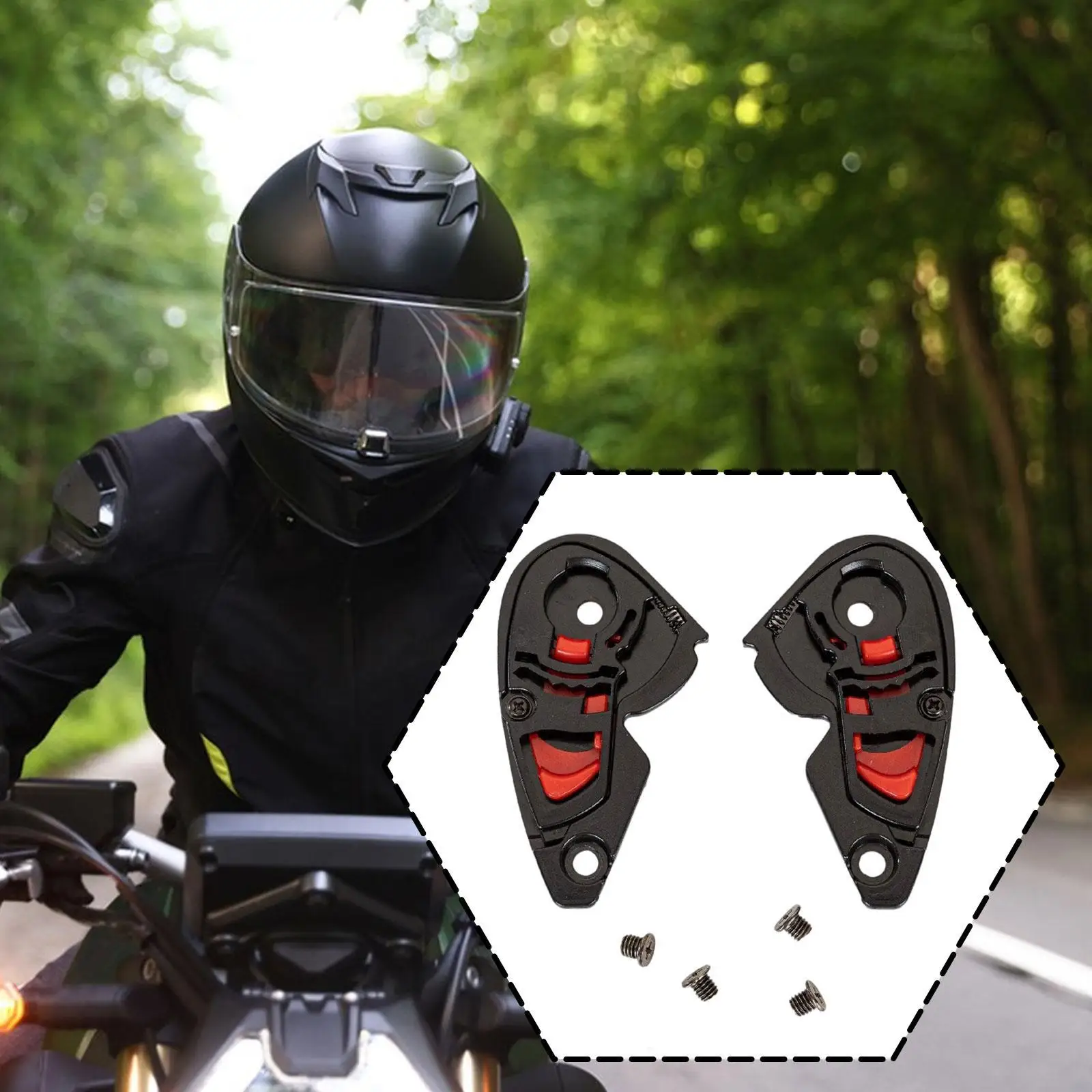

Black ABS Helmet Shield Visor Gear Base Set for QIKE QK111 Easy Install Motorbike Helmet Replacement Parts