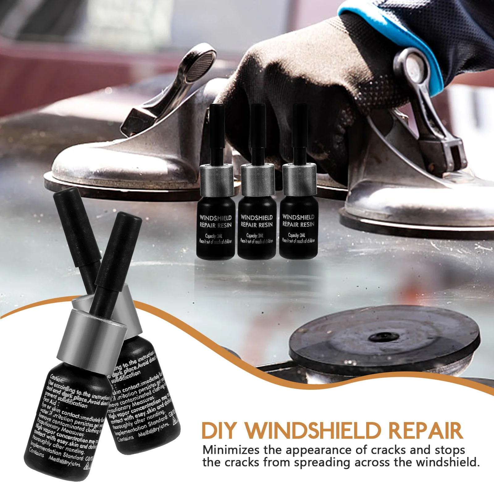 طقم تصليح الزجاج الأمامي 1 مجموعة الزجاج الكراك مزيل الخدوش ملحقات السيارة أداة إصلاح طقم تصليح الزجاج الأمامي ملحقات السيارة #3