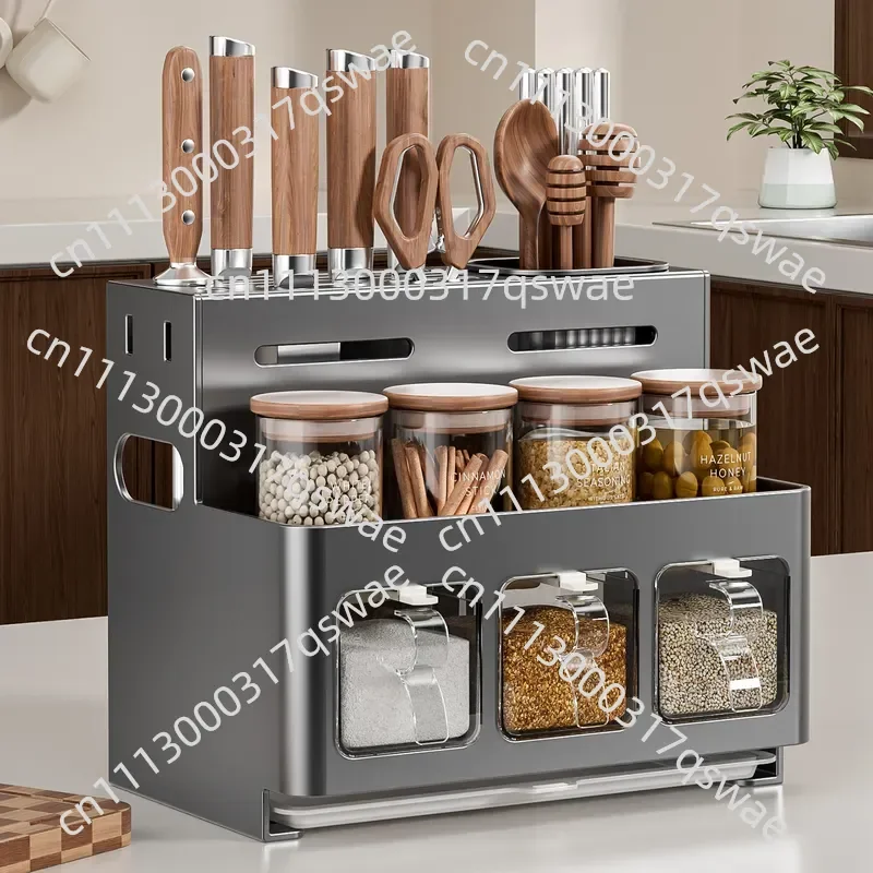 Manufacturer Wholesale Multifunctional Knife Holder Chopsticks Seasoning Bottle Household Countertop Storage Kitchen