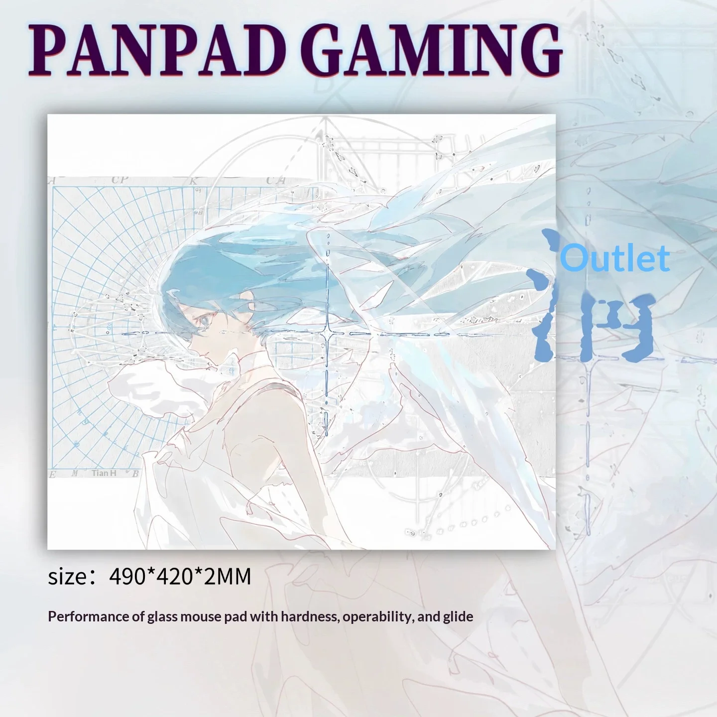 PAN Esports Lumen QIN Glass Gaming Mousepad  FPS Both Control And Smooth Mouse Pad For VALORANT TTK CSGO PC Accessories For Gift