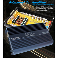 6CH Power Amplifier Car Speaker Modified Audio System Amplified Car Woofer Audio Amplifier 12V Stereo Power Amplifier