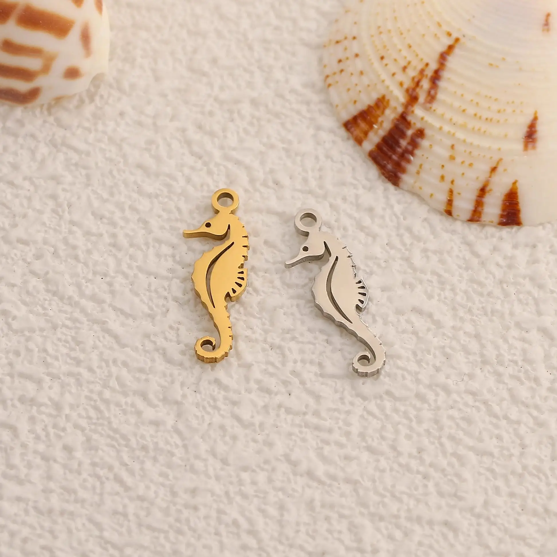 5pc/lot Animal Tropical Marine Life Charms Ocean Theme Stainless Steel Sea Horse Pendant for Jewelry Making DIY Earring Necklace