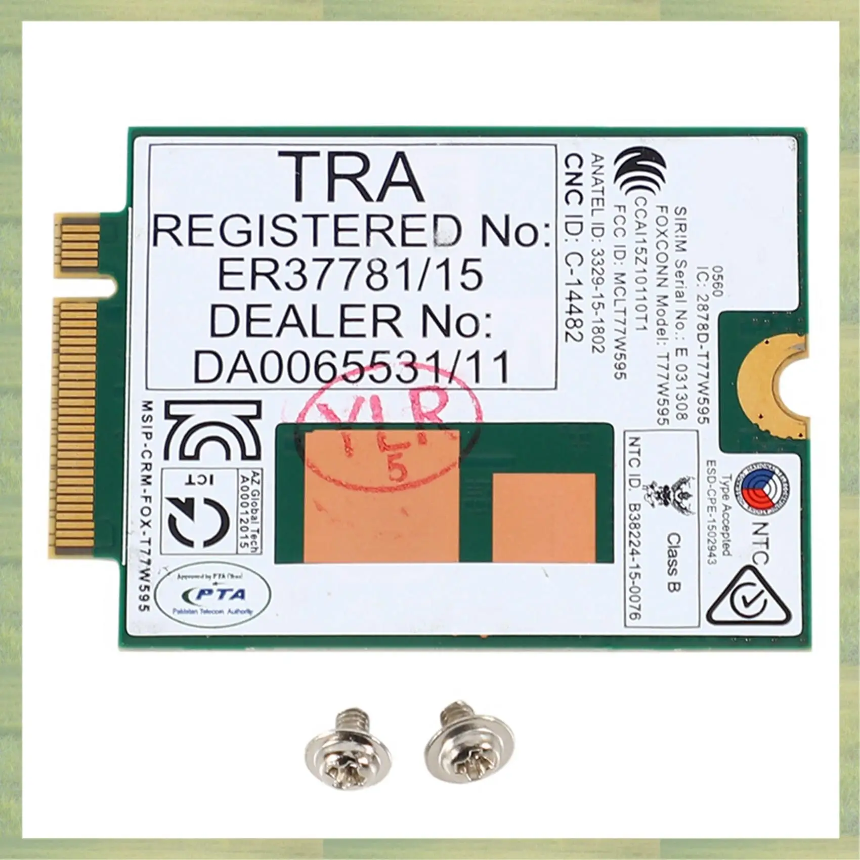 

N75R-2X Lt4120 X5 LTE T77W595 796928-001 Модем 4G WWAN M.2 150 Мбит/с LTE для HP Elite X2 840 850 G3 640 650 645 G2 Зеленый