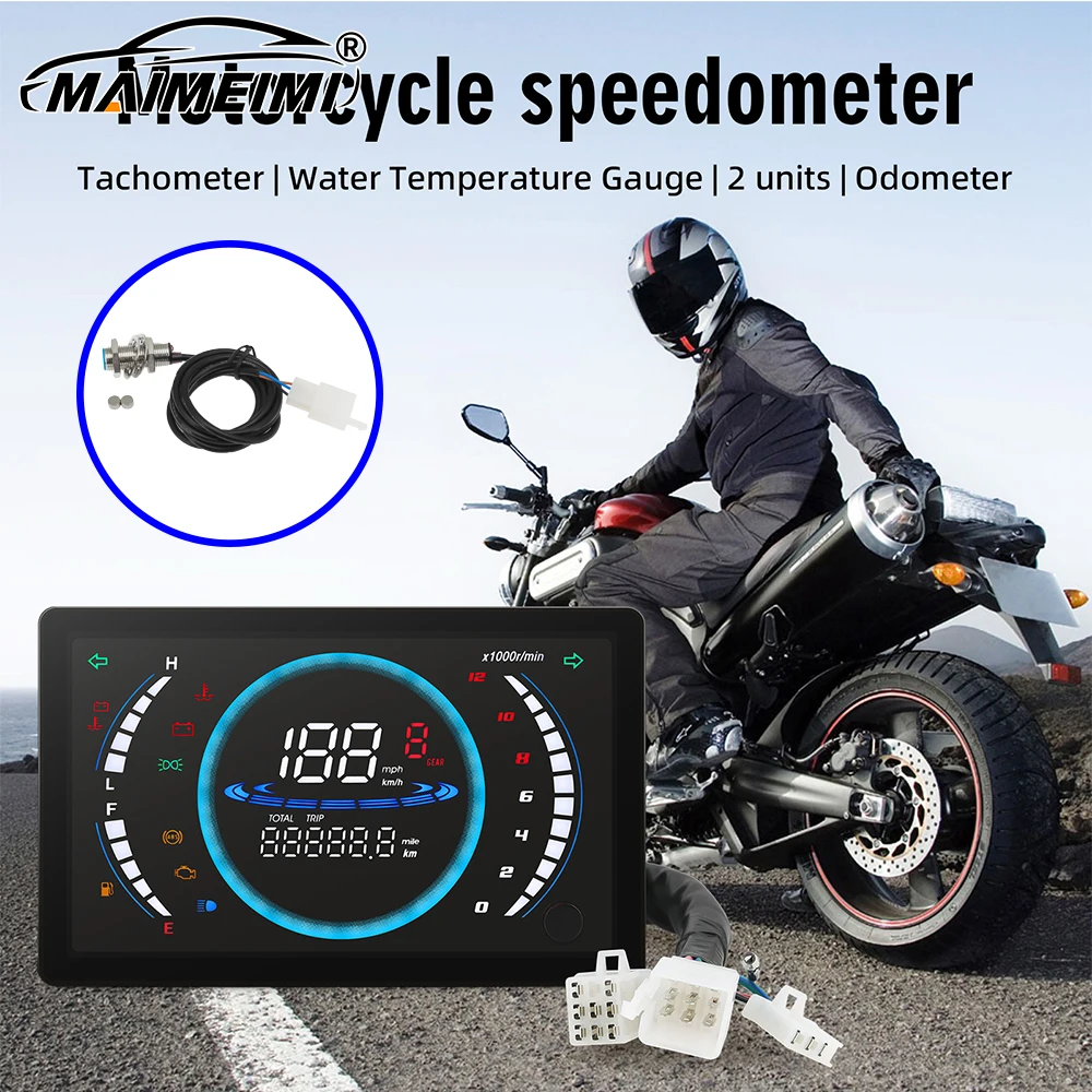 

Universal Digital Meter Speedometer Adjustable LED RPM Dashboard For Honda EX5 Dream Mexico Modification Oil Level Water Temp