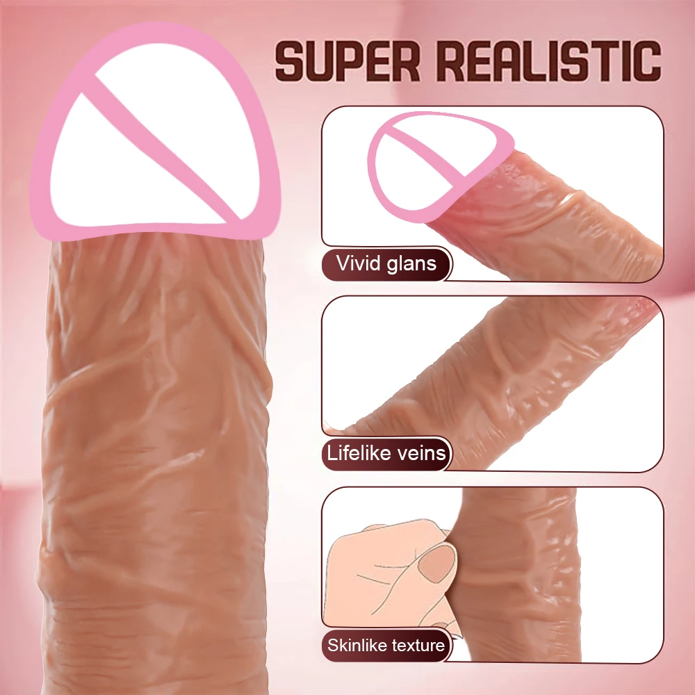 Dildo Telescópico Wearable para Mulheres, Empurrando Dildo, Pênis Feminino, Masturbação Vagina Anal, Brinquedos Sexuais Adultos, Controle Remoto ao