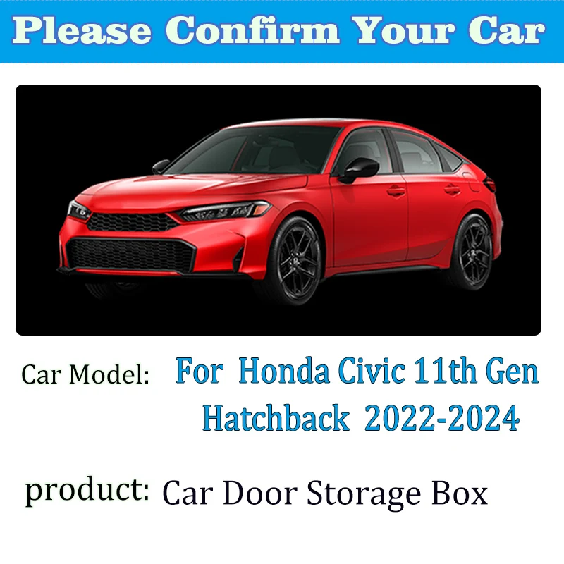 Auto Door Storage Box For Honda Civic 11th Gen Hatchback Accessories MK11 2022 2023 2024 Cars Door Slot Storage Covers Body Kit